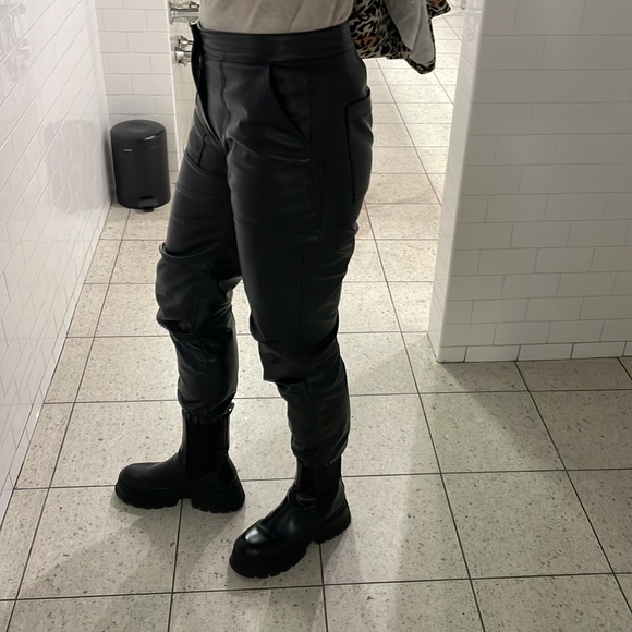 Cropped Joie joggers shimmer black fabric size S - Picture 3 of 7